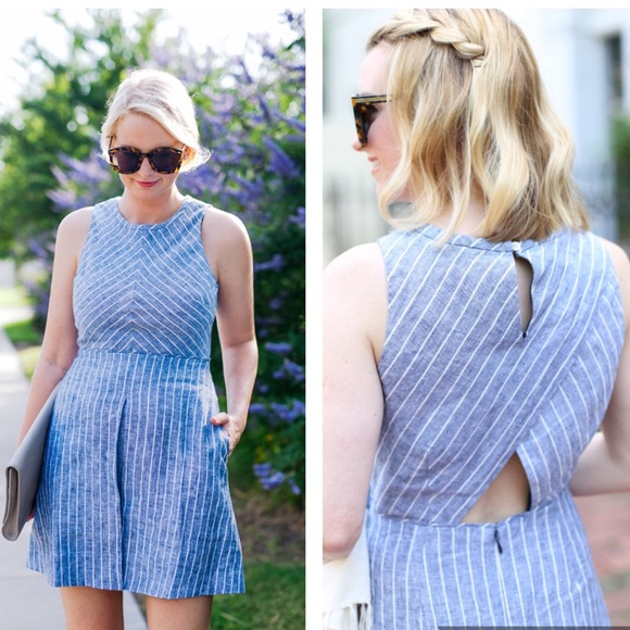 J. Crew Dresses & Skirts - J. Crew Blue Chevron Striped Dress-D